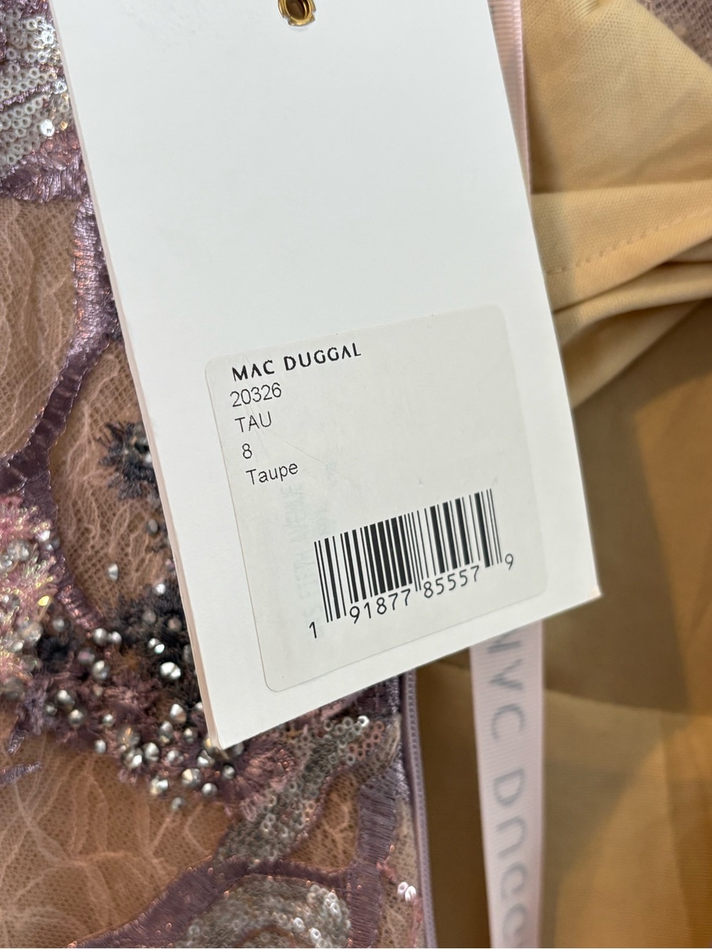 Mac Duggal 20326 Embellished High Neck Long Puff Sleeve Maxi Gown | 8 - Picture 10 of 10